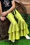 Green double layer extra wide bell bottoms. PNG25153117-amy