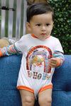 Ho ho ho Santa printed boys baby onesie.LR050405-LOI