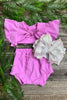 Lilac distressed top with open back & baby bloomers. T-DLH2308K-AMYY