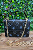 Black star printed crossbody with chain. BBG25153072 S