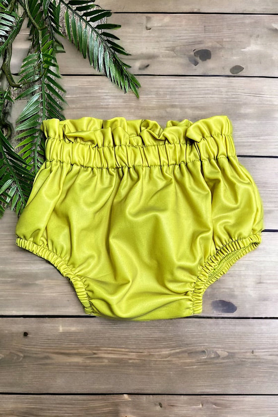 Green ruffle hem baby bloomers. PNG25153121 LOI