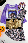 Purple Hocus Halloween 2 piece set & animal printed bottoms. OFG40153073-SOL