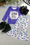 If I was a cowboy, I'd be wild & free" Multi-printed 2 piece set. GLP042007-jeann