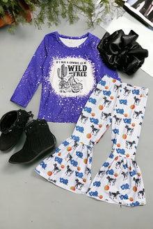  If I was a cowboy, I'd be wild & free" Multi-printed 2 piece set. GLP042007-jeann