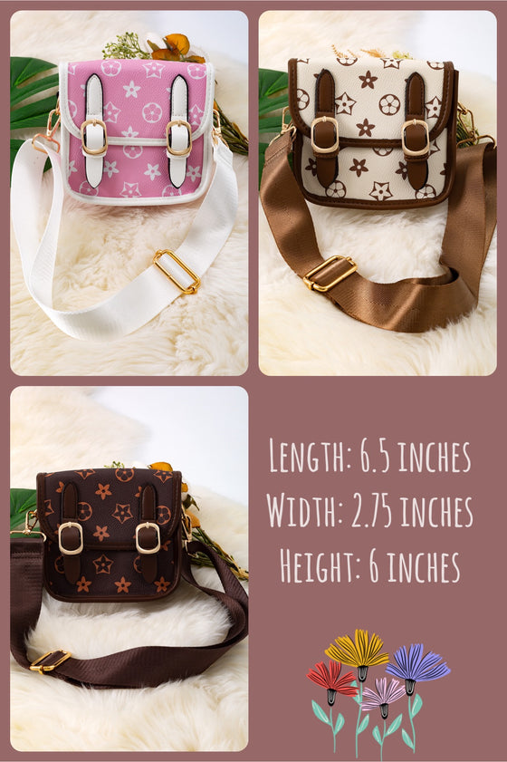 2 Buckle mini purse with wide strap. Available in 3 colors!!