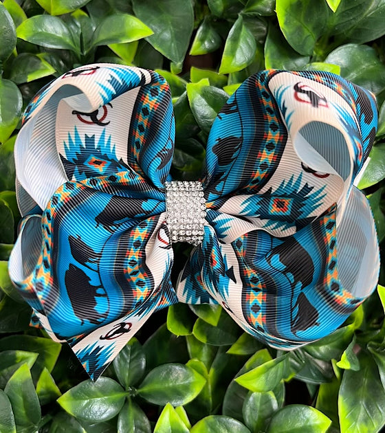 Aztec printed double layer hair bows. 10pcs/$8.00 BW-DSG-976 SET1