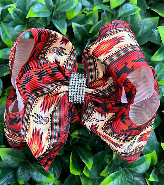 Aztec printed double layer hair bows. 10pcs/$8.00 BW-DSG-976 SET1