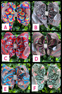  6.5"DOUBLE LAYER HAIR BOWS 12PCS/$8.00 BW-DSG-981