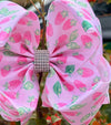 6.5" Strawberry printed double layer hair bows. 4pcs/$10.00 BW-DSG-993