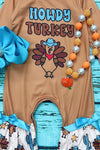 Howdy Turkey" Thanksgiving baby romper. LR042003-WEN