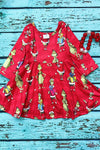 Red/ character printed dress. DRG90113007 wen