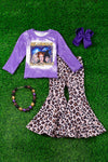 Purple Hocus Halloween 2 piece set & animal printed bottoms. OFG40153073-SOL