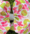 Softball - coquette printed double layer bow. 4PCS/$10.00 BW-DSG-1044