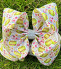 Softball - floral printed double layer bow. 4PCS/$10.00 BW-DSG-1045