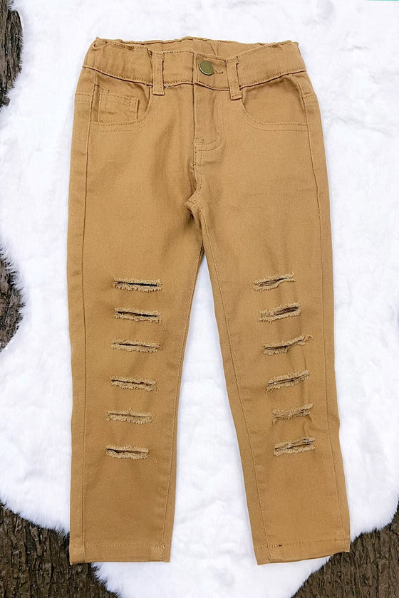Khaki ripped skinny jeans. PNG25133061-LOI