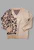 🔶WOMEN HALF CHEETAH PRINT KNIT SWEATER. TPW651422001-