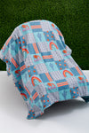 Rainbow printed boys baby blanket.(35"X35")BKB25154001 M