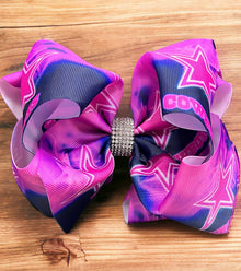  Football tie dye printed character double layer hair bows w/ rhinestones. 4pcs/$10.00 bw-dsg-931