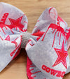 Football /Silver tone & hot pink printed character double layer hair bows w/ rhinestones. 4pcs/$10.00 bw-dsg-933