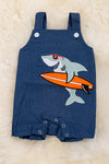 Shark applique boys baby romper.PNB25204001 loi