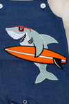 Shark applique boys baby romper.PNB25204001 loi