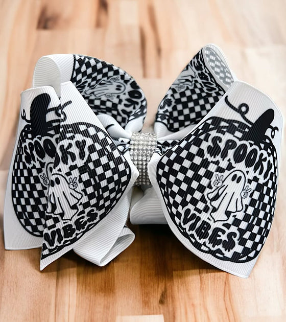 6.5" Halloween double layer printed hair bows.