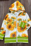 SUNFLOWER PRINTED HOODIE SWEATSHIRT.  WY-900135WEND