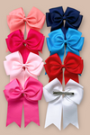 Cute tale bows available in 8 colors! 6"WIDE X 7.5"HEIGHT- 6PCS/$10.50