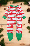 Red nose reindeer & Santa printed baby bodysuit. LR070105loi