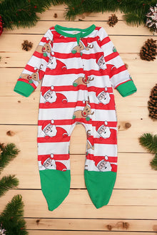  Red nose reindeer & Santa printed baby bodysuit. LR070105loi