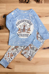 Christmas crew" Ginger house printed pajamas set. BLP062102-AMY