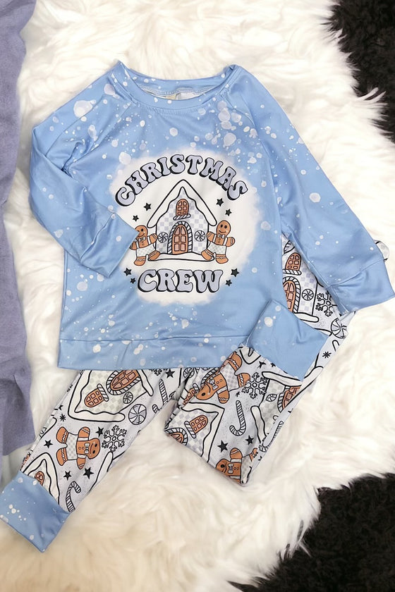 Christmas crew" Ginger house printed pajamas set. BLP062102-AMY