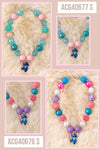 Multi color Bubble necklace with character pendant. 3PCS/$15.00