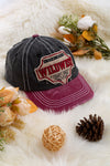 *Cow Boy*WildWest" maroon /black distressed kids cap. ACG65153007 M