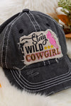 Stay Wild Cowgirl" Fiuscha distressed kids cap. ACG65153011 M