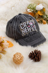 Crazy Heifer" Black distressed kids cap. ACG65153013 M