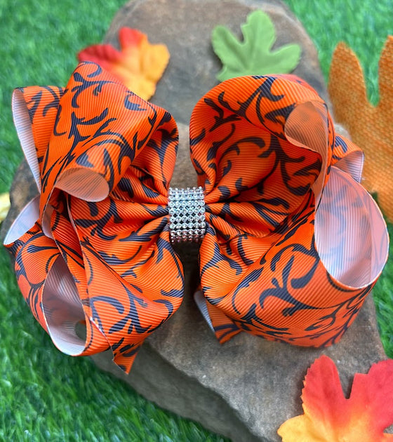 6.5" Double layer fall printed hair bows.