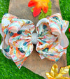 6.5" Double layer fall printed hair bows.