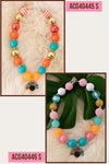 Multi-Color bubble necklace w/turkey pendant. 3pcs/$15.00