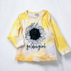 Golden girls tie dye long sleeve shirt w/sunflower print. CXSY-541455