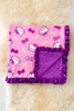 B-1 35 X 35 Character printed baby blanket w/ruffle trim. Choose your favorite!!