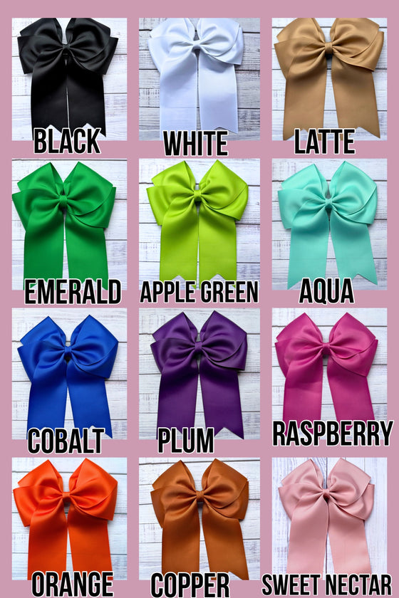 (Ribbon Coquette) Cute tale bows available in 11 colors! 6"WIDE X 7.5"HEIGHT- 6PCS/$10.50 #B