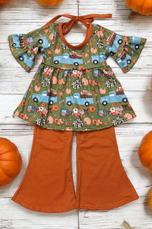  Truck full of pumpkins girls tunic & pants.