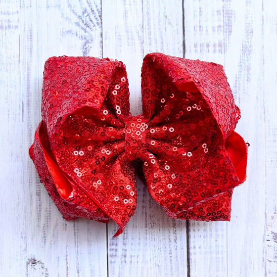 6.5" Double layer sequins hair bows. 4pcs/$10.00 DBW-2 (New Colors available!!!