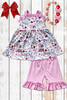 Valentine's Blue* printed girls short set. GSSO101706-SOL