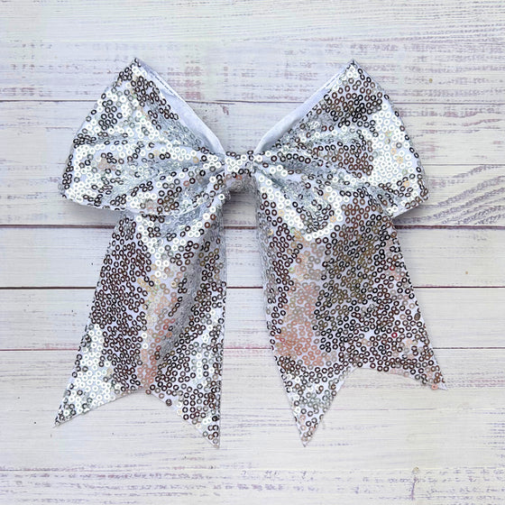 Sequins cheer hair bows w/alligator clip. (6pcs/$10.50) CHEERBOW-2023-B