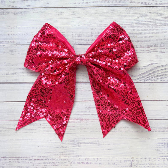 Sequins cheer hair bows w/alligator clip. (6pcs/$10.50) CHEERBOW-2023-B