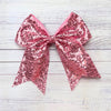 Sequins cheer hair bows w/alligator clip. (6pcs/$10.50) CHEERBOW-2023-B