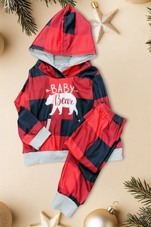  Baby bear plaid jogger set. PJG501322040-SOL