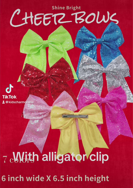 6.5" Double layer sequins hair bows. 4pcs/$10.00 DBW-2 (New Colors available!!!